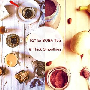 2 BOBA Straw Stainless Steel Extra Wide 1/2 x 9.5 Long Tapioca Pearl  Bubble Tea Thick FAT - CocoStraw Brand 