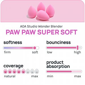 AOA Studio Collection Makeup Sponge Set Makeup Blender Latex Free and High-definition Set of 6 Makeup Blender For Powder Cream and Liquid, Super Soft