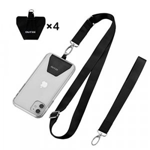 OUTXE Phone Lanyard - 4A Pads, 1A  Adjustable Neck Strap, 1A  Wrist Strap, Nylon Phone Lanyard Compatible with All Smartphone