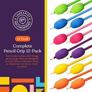 Special Supplies Egg Pen-Pencil Grips for Kids and Adults Colorful, Cushioned Holders for Handwriting, Drawing, Coloring - Ergonomic Right or Left-Ha
