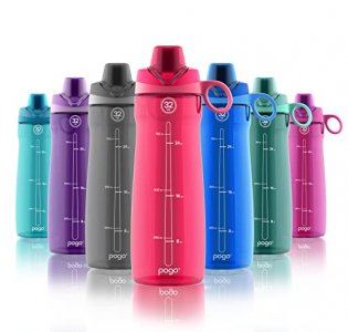 Pogo BPA-Free Plastic Water Bottle with Chug Lid, Pink, 40 oz.