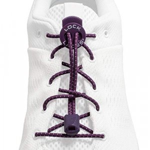 LOCK LACES (Elastic No Tie Shoelaces) (Purple, 48-Inch)