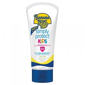 Banana Boat Simply Protect Mineral-Based Sunscreen Lotion for Kids, SPF 50, Tear Free, 25% Fewer Ingredients*, 6 Ounces