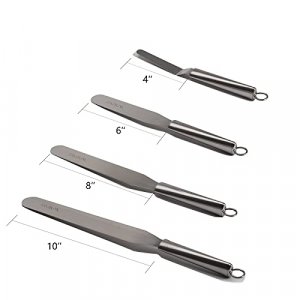 Cake Frosting Spatula Set, 4 6 8 10 Inch Straght Icing Spreader Knife For Baking, Decorating Cakes, espatulas de reposteria