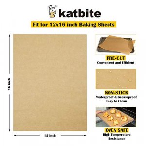Katbite Unbleached Parchment Paper Baking Sheets, 120pcs 12x16 inch Precut Parchment Paper for Baking, Heavy Duty & Non-Stick, Half Sheet Paper for