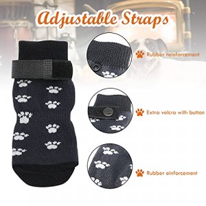 Double Side Anti-Slip Dog Socks with Adjustable Straps for Indoor