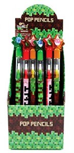 24 Pcs Pixel Miner Themed Multi Point Pencils Party Favor Mine Pixel Craft Classroom Rewards Prizes Goody Bag Treat Bag Stuffers
