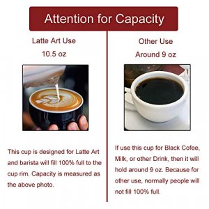 Coffeezone Cappuccino Barista Cup and Saucer Latte Art & Americano, New Bone China Coffee Shop Use (Glossy White, 8.5 oz)