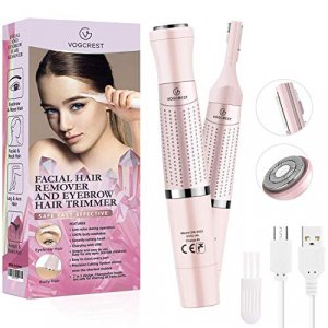 Eyebrow Trimmer & Facial Hair Removal For Women, 2 In 1 Eyebrow Razor And Hair Remover, Rechargeable Painless Eyebrow Lips Body Face Razors For Women