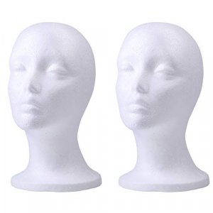 Female Styrofoam Mannequin Heads for Wig Glasses & Hat Display (2pk)