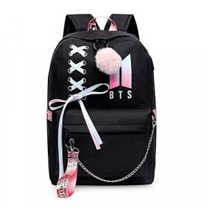 AliKpop USB Backpack Jimin Suga Jin Taehyung V Jungkook Korean Casual Backpack Daypack Laptop Bag College Bag Book Bag School Bag