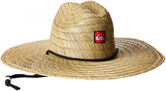 Quiksilver Boys Big Pierside Youth Sun Hat, Natural/RED, One Size,  Natural/Red, One Size