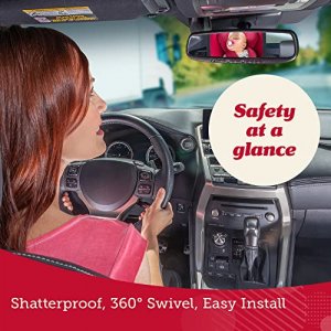 Lusso Gear Baby Backseat Mirror for Car. Largest and Most Stable Mirror with Premium Matte Finish, Crystal Clear View of Infant in Rear Facing Car Se