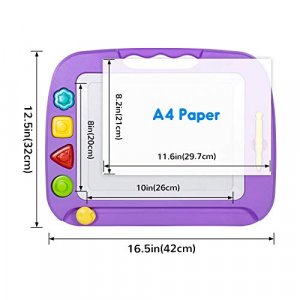 SGILE Magnetic Drawing Board Toy for Kids, Large Doodle Board Writing Painting Sketch Pad, Purple