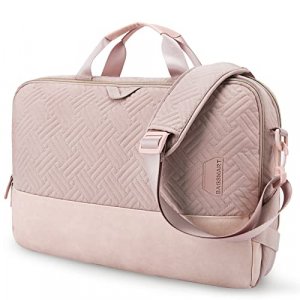 Laptop Bag for Women,BAGSMART 15.6 Inch Computer Bag,Laptop Carrying Case,Laptop Business Briefcase,Office Bag Travel Work,Pink