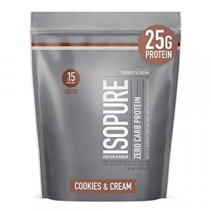 Isopure Zero Carb, Vitamin C and Zinc for Immune Support, 25g Protein, Keto Friendly Protein Powder, 100% Whey Protein Isolate, Flavor: Cookies & Cre
