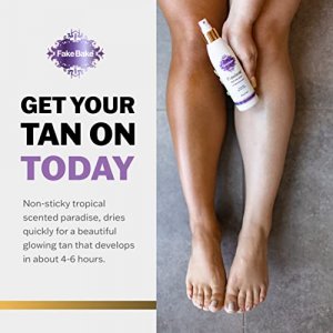 Fake Bake Flawless Self-Tanning Liquid Streak-Free, Long-Lasting Natural Glow For All Skin Tones - Sunless Tanner Includes Professional Mitt For Easy