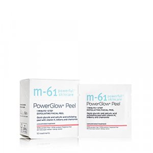 M-61 PowerGlow Peel- 10 Treatments- 1-minute, 1-step exfoliating glow peel with glycolic, vitamin K & chamomile