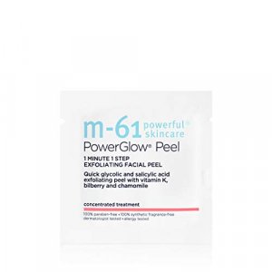 M-61 PowerGlow Peel- 10 Treatments- 1-minute, 1-step exfoliating glow peel with glycolic, vitamin K & chamomile