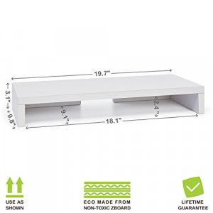 Way Basics TV PC Desktop Modern Computer Monitor Stand Screen Riser (Tool-Free Assembly and Uniquely Crafted from Sustainable Non Toxic zBoard Paperb