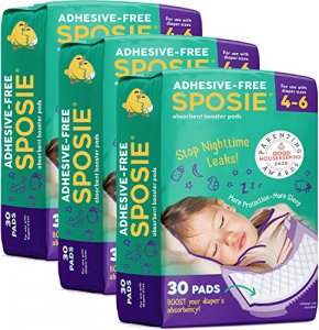 Sposie Diaper Booster Pads / Overnight Diapers Alternative, 90 ct. | Stops Nighttime Leaks, Prevents Diaper Rash, Extra Protection for Boys & Girls |