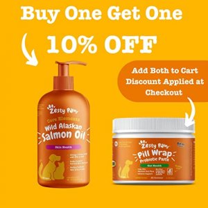 Pure Wild Alaskan Salmon Oil for Dogs & Cats - Omega 3 Skin & Coat Support - Liquid Food Supplement for Pets - Natural EPA DHA Fatty Acids for Joint 