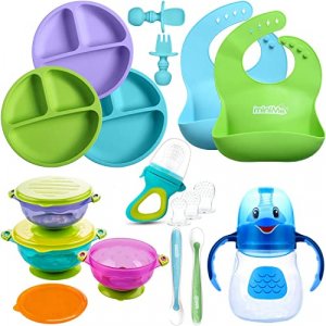 Baby Feeding Supplies 8Piece Baby Led Weaning Utensils Set Includes Suction  Bowl