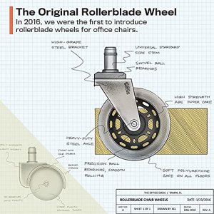The Office Oasis Original Rollerblade Chair Wheels, Set of 5, Universal Fit