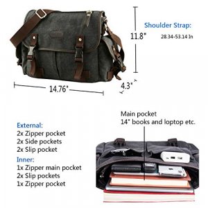 Vintage Canvas Messenger Bag Large Book Laptop Shoulder School Bag Women Men New