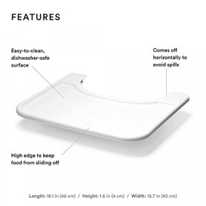Stokke Steps Baby Set Tray, White - Functional Accessory for Stokke Steps Baby Set High Chair - Give Your Child a Place to Play & Eat - Durable, Tool