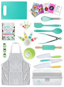 Tovla Jr. Kids Cooking and Baking Gift Set with Storage Case - Complete  Cooking Supplies for the Junior Chef - Kids Baking Set for Girls & Boys -  Real Accessories & Utensils 