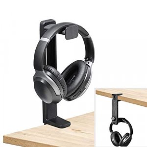 Neetto HS906 Headphone Stand & Hanger 2 in 1, Above & Under Desk Gaming Headset Holder Mount Hook with Height Adjustable & Rotating Clamp, Earphone R