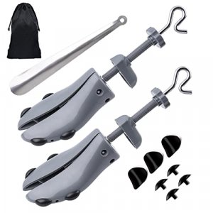 Shoe Stretcher Unisex Pair of 4-way Adjustable Shoe Widener Expander to Stretch Length Width Height for Wide Feet, Tough Plastic Shoe Tree Shaper Bon
