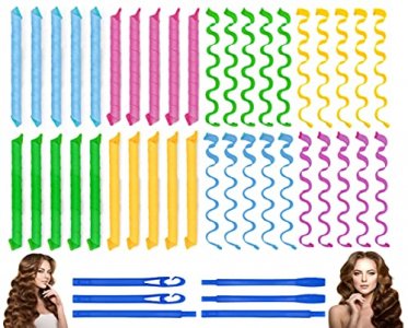 40Pcs Hair Curlers Heatless Wave And Spiral Two Styles Formers(22Inches) With 6Pcs Styling Hooks Magic Hair Rollers No Heat Damage For Women And Kids