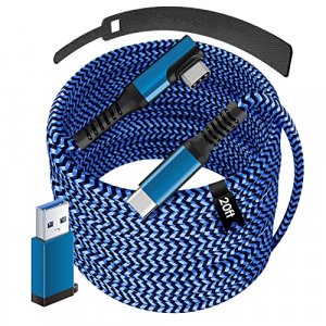 for Oculus Quest 2 Link Cable: 20FT USB 3.0 Type C to C - Fast Charging Cables, Long Nylon Braided Cable to PC, Virtual Reality Extension Charger Cor