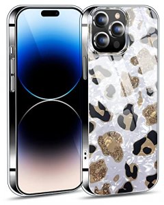MIODIK for iPhone 12 Case and iPhone 12 Pro Case with Phone Stand, [Not  Yellowing] Clear Glitter Shockproof Protective Phone Case, [Non-Slip] Slim