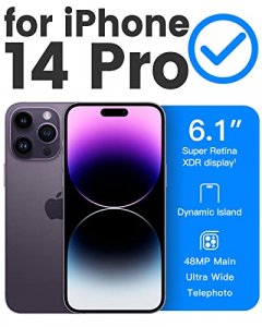 Mkeke for iPhone 14 Pro Case Clear, [Military Grade Protection] [Not Yellowing] Shockproof Phone Case for Apple iPhone 14 Pro 2022
