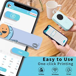 Phomemo D30 Label Maker Machine With Tape, Portable Bluetooth Label Printer, Small Smart Phone Handheld Sticker Mini Labeler Multiple Templates Font