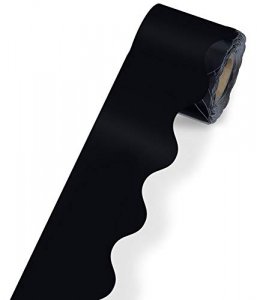 Carson Dellosa Black Bulletin Board Borders, 36 Feet Of Scalloped Black Classroom Borders For Bulletin Board, White Board, Cork Board, Locker, Room D