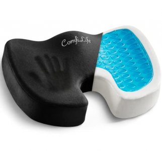 Comfilife Gel Enhanced Seat Cushion - Non-Slip Orthopedic Gel & Memory Foam Coccyx Cushion For Tailbone Pain - Office Chair Car Seat Cushion - Sciati