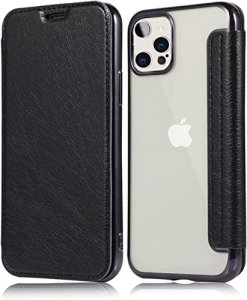 Muzifei Wallet Case For Iphone 14 Pro Max With Clear,Slim Thin Pu Leather Folio Flip Case With Card Slot And Clear Soft Tpu Back Cover For Apple Ipho