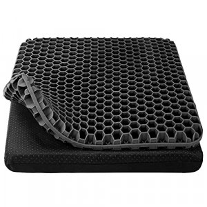 Gel Seat Cushion, Cooling Seat Cushion Thick Big Breathable Honeycomb Design Absorbs Pressure Points Seat Cushion With Non-Slip Cover Gel Cushion For