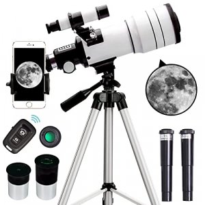 Toyerbee Telescope For Adults & Kids, 70Mm Aperture Astronomical Refractor Telescopes For Astronomy Beginners (15X-150X), 300Mm Portable Telescope Wi
