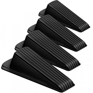 Door Stoppers, 4 Pack Premium Rubber Door Stoppers Wedge, Door Stops For Carpet Heavy Duty Door, Door Stoppers For Bottom Of Door On Tile, Concrete,