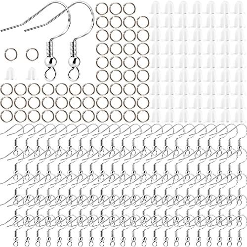 100 Pcs Hypoallergenic Earring Hooks, 925 Sterling Silver Copper-Plated Earring  Hooks, Fish Hook Earrings, 300 Pcs Earring Making Kit With Jump Rings -  Imported Products from USA - iBhejo