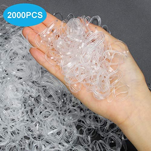 2000 Pcs Elastic Rubber Hair Bands Hairstyling Hair Ties for Women Girls