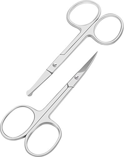 Utopia Care Curved and Rounded Facial Hair Scissors for Men - Mustache,  Nose, Beard, Eyebrows, Eyelashes and Ear Hair Cutting Scissors -  Professional Stainless Steel Trimming Scissors - Silver - Yahoo Shopping