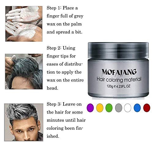 Mofajang Hair Wax Color Styling Cream Mud, Natural Hairstyle Color Pomade,  Washable Temporary (Gray) - Shop Imported Products from USA to India Online  - iBhejo