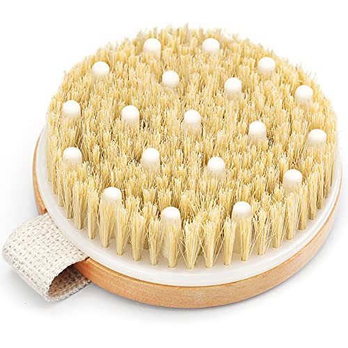 POPCHOSE Dry Brushing Body Brush, Natural Bristle Dry Skin Exfoliating  Brush Body Scrub for Flawless Skin, Cellulite Treatment, Lymphatic Drainage  and