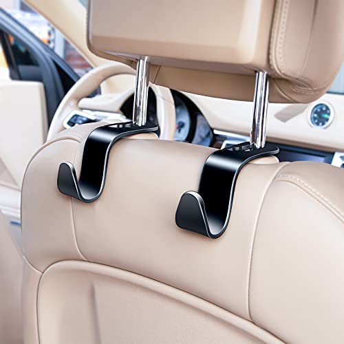 Car Seat Headrest Hooks 4 Pack, Car Hooks for Purses and Bags
